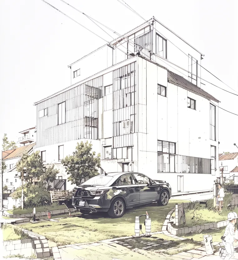 Hand-Drawn,Architectural Design,Building,LoRA,SD 1.5