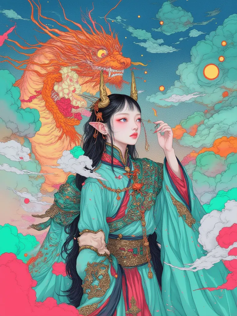 Traditional Painting Media,Girl,Style Boost,LoRA,FLUX.1