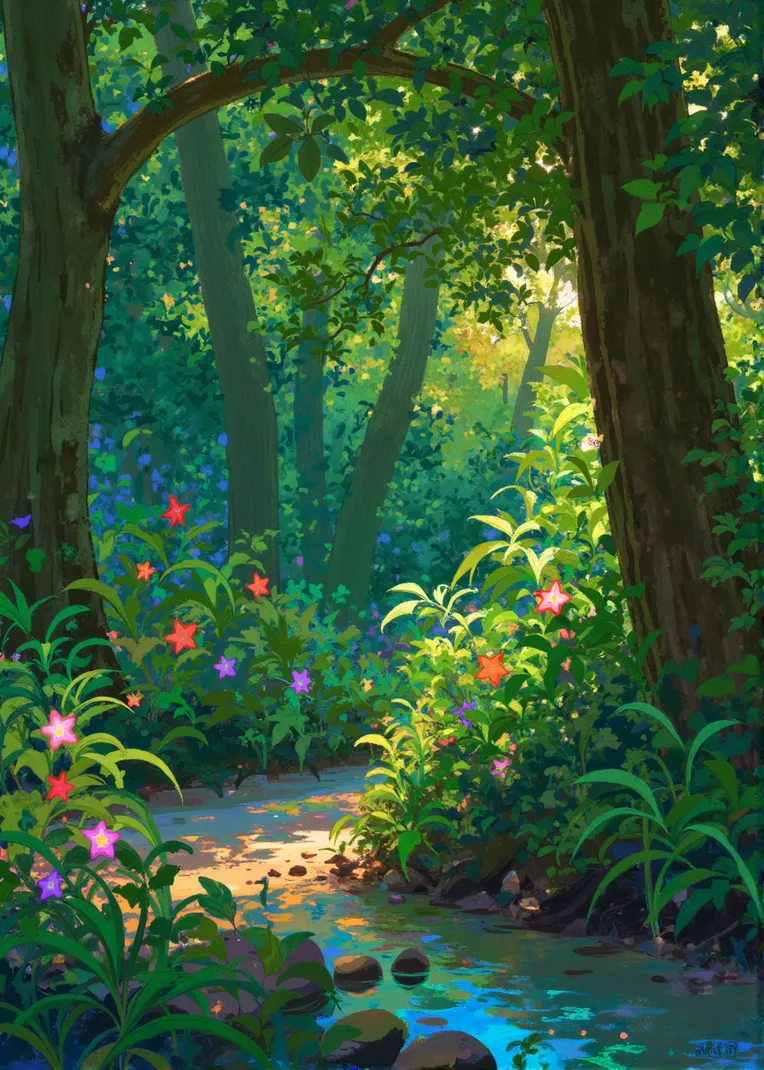 Flat Illustration,Composition Control,Landscape,LoRA,FLUX.1