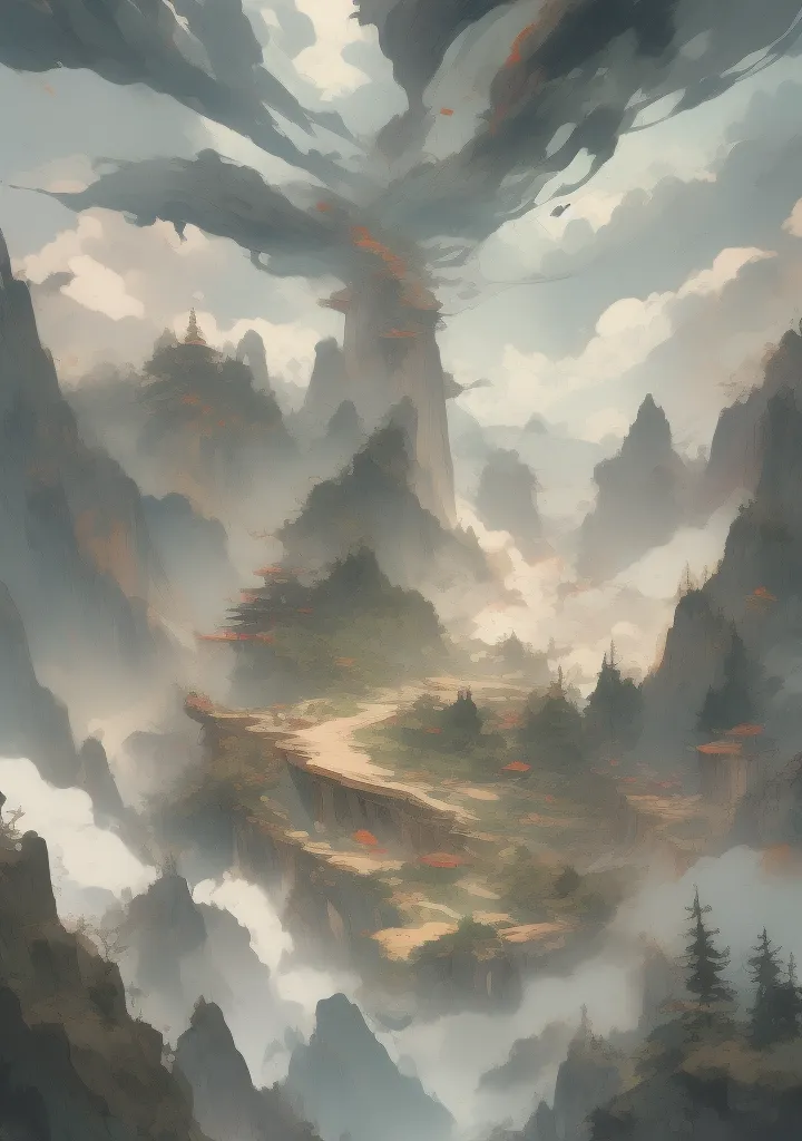 666模型】水墨水彩国风山水画风景模型_V1.0-LoRA-六六六模型-Shakker