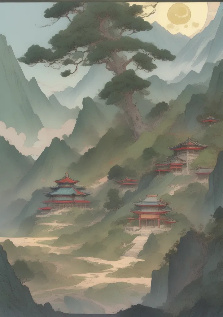 全ての 666模型】水墨水彩国风山水画风景模型_V1.0-LoRA-六六六模型-Shakker 絵画/タペストリー