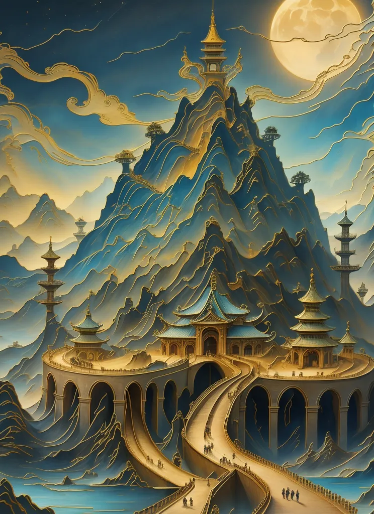 梦镜中国| 国风金箔山水-LoRA-雷神-LiblibAI