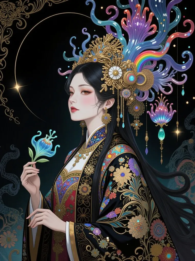 Digital Painting Media,Girl,Style Boost,LoRA,FLUX.1