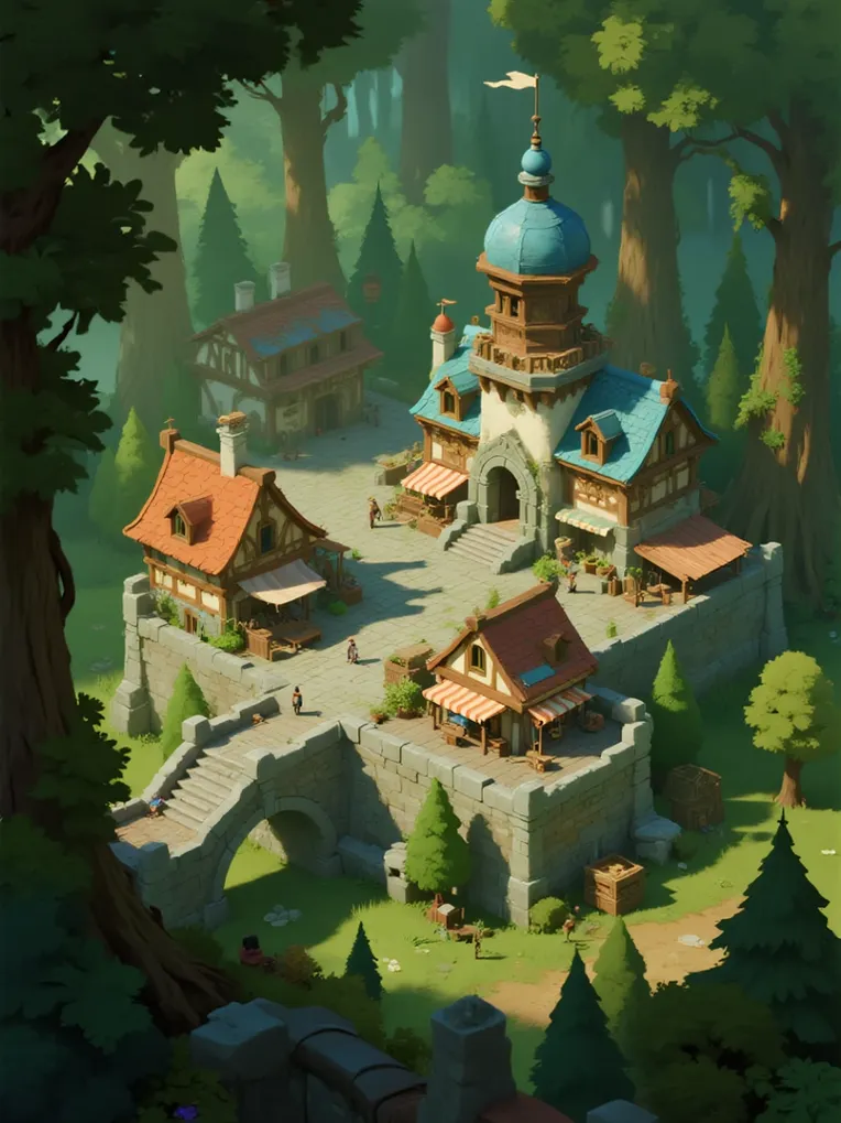 F.1 - Game Town Map-LoRA-184677064-Shakker