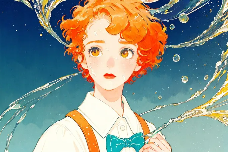 Hand-Drawn,Traditional Painting Media,Girl,LoRA,SD 1.5