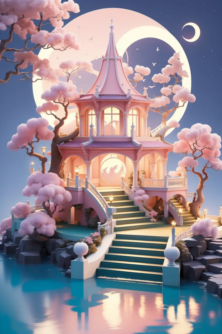 Cartoon style,Digital Painting Media,Building,LoRA,SD 1.5