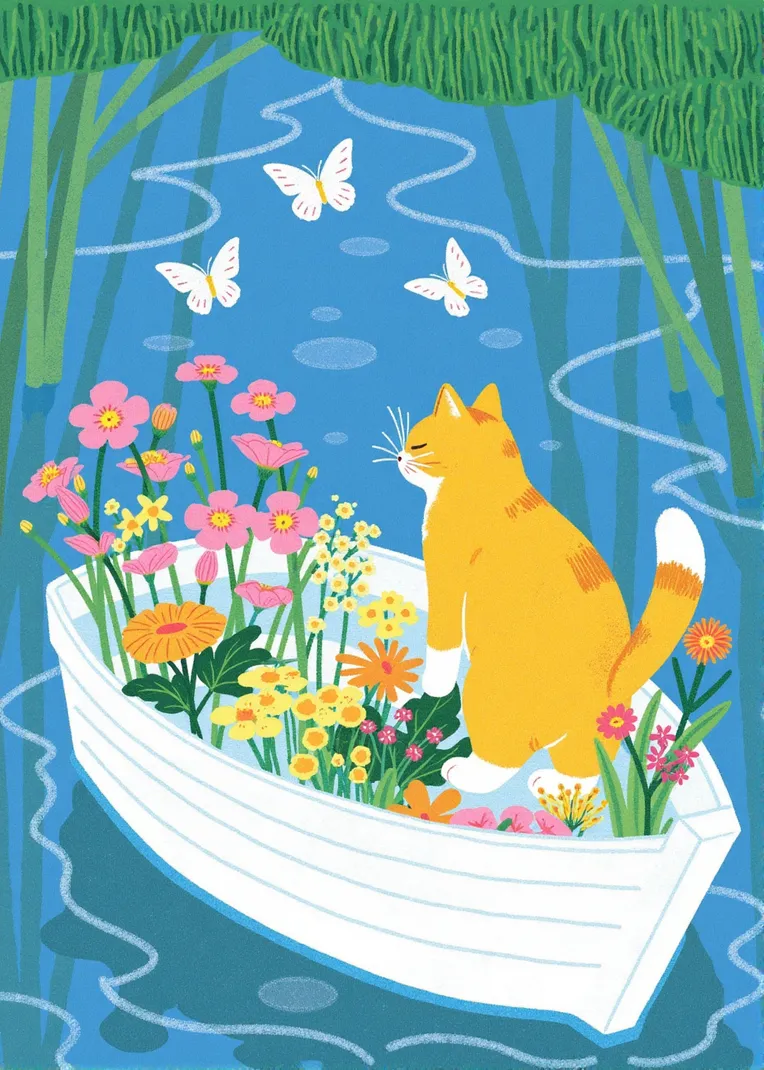 Flat Illustration,Composition Control,Animal,LoRA,FLUX.1