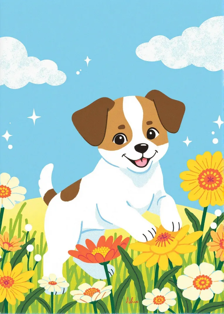 Flat Illustration,Composition Control,Animal,LoRA,FLUX.1