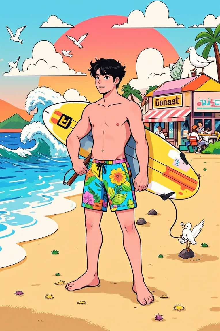 Flat Illustration,Girl,Style Boost,LoRA,FLUX.1