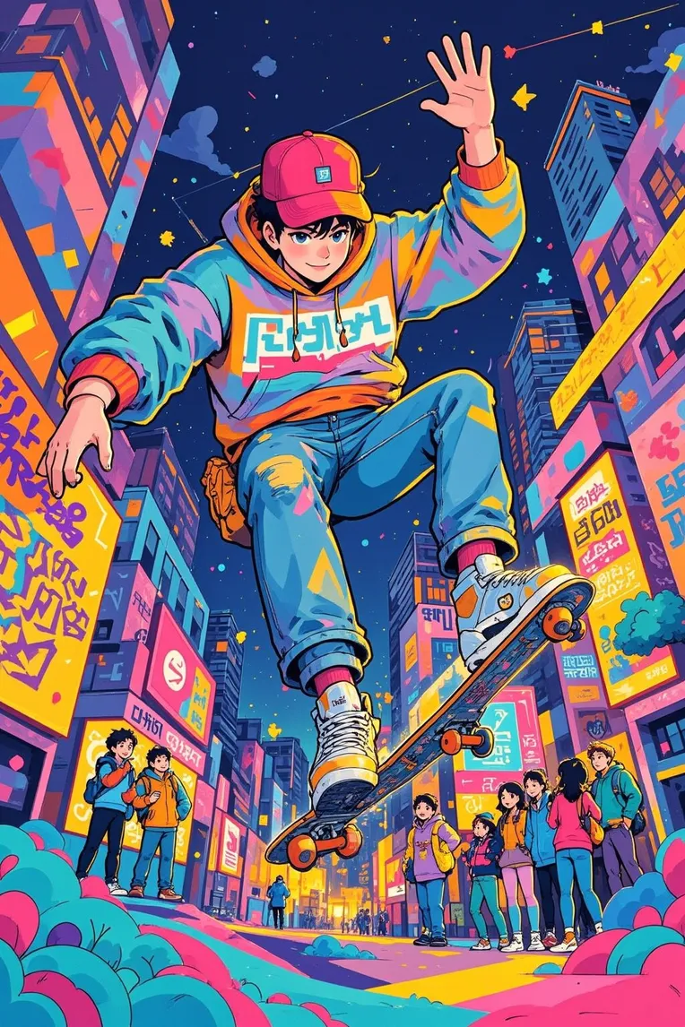 Flat Illustration,Girl,Style Boost,LoRA,FLUX.1