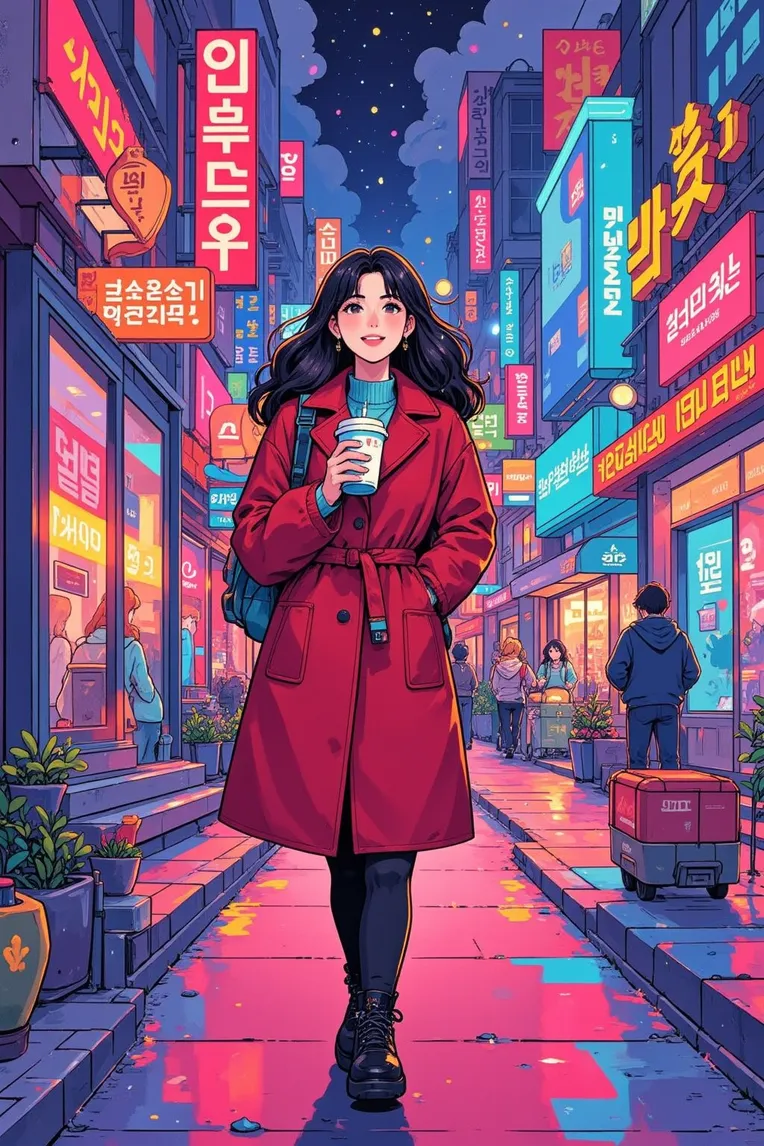 Flat Illustration,Girl,Style Boost,LoRA,FLUX.1