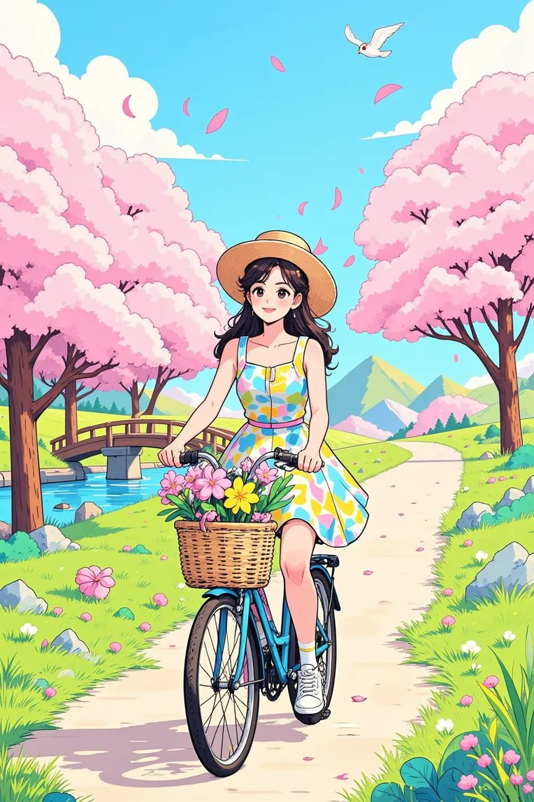 Flat Illustration,Girl,Style Boost,LoRA,FLUX.1