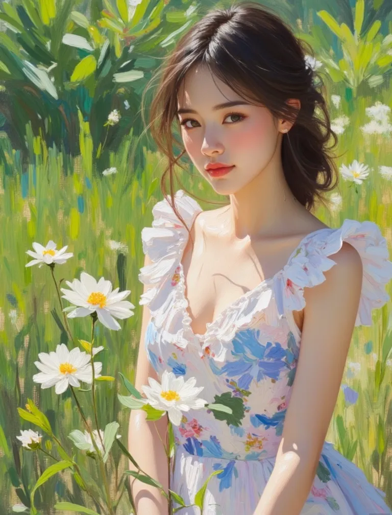 青旭_情绪感油画水彩风格少女-LoRA-青旭-LiblibAI