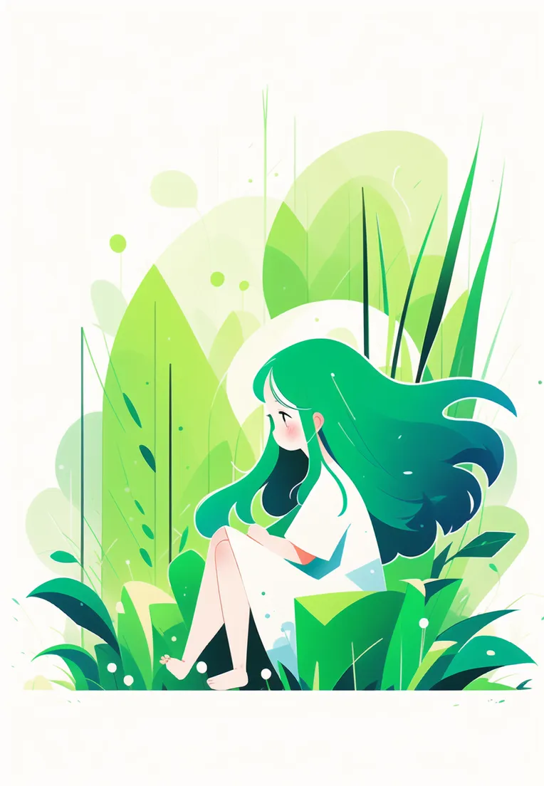 Flat,Flat Illustration,Girl,LoRA,SD 1.5