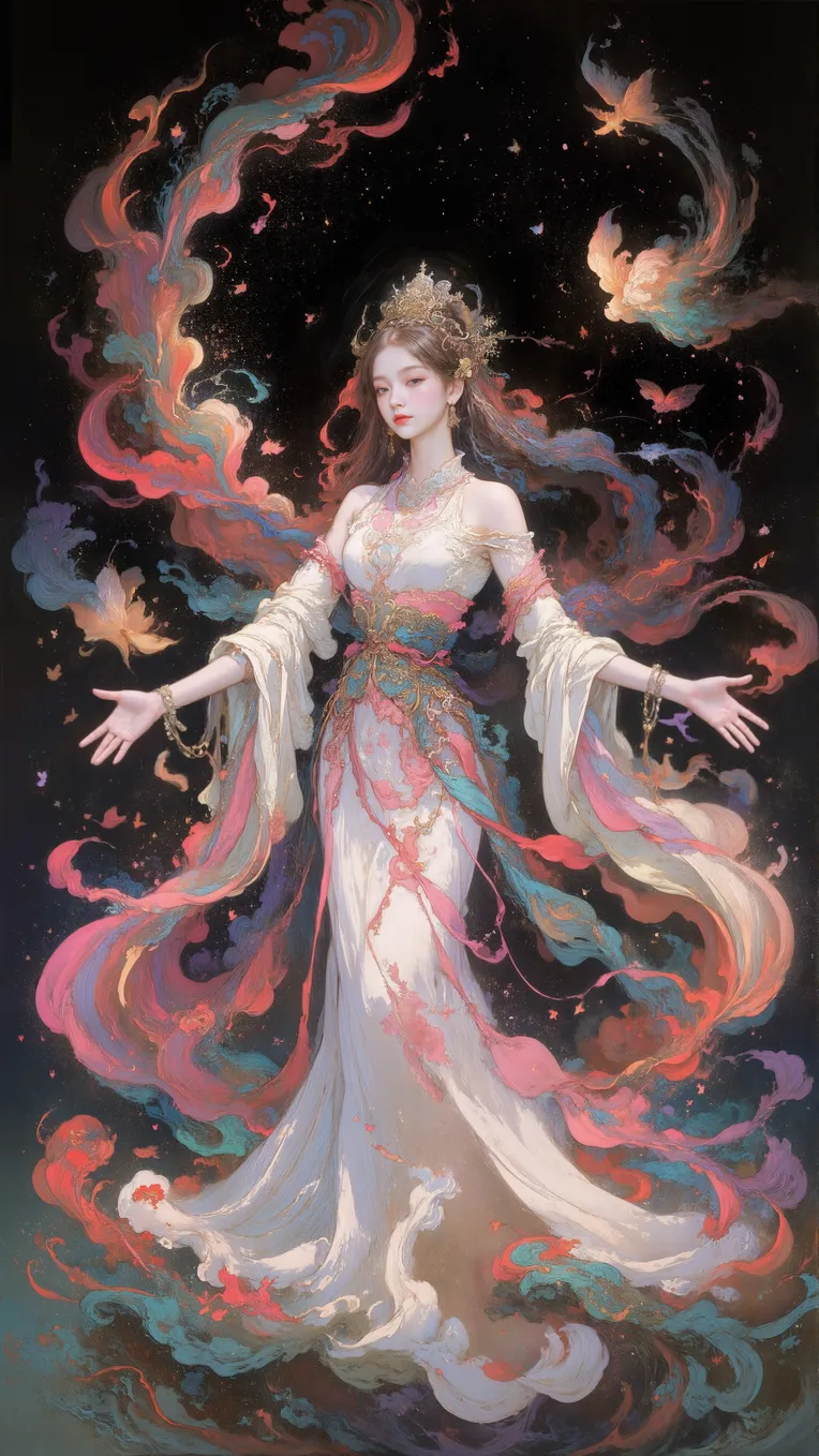 Traditional Painting Media,Girl,Style Boost,LoRA,FLUX.1