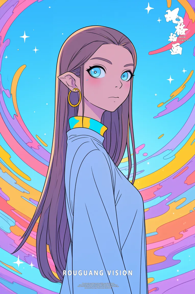 Traditional Painting Media,Girl,Style Boost,LoRA,FLUX.1