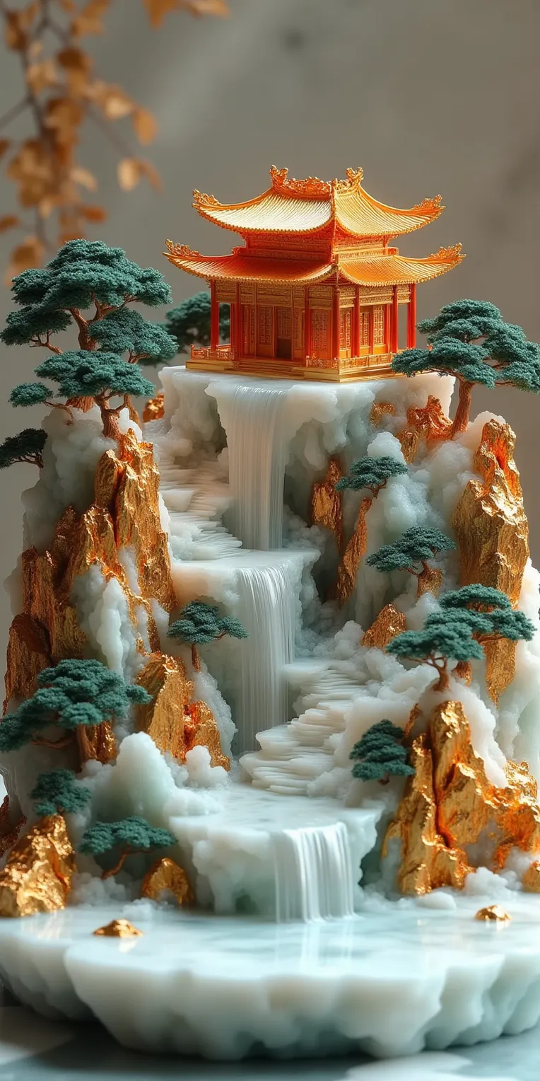 芸術作品　中国　『小硯』　約6cm ZOZ_Miniature Landscape Model-LoRA-之O周-Shakker