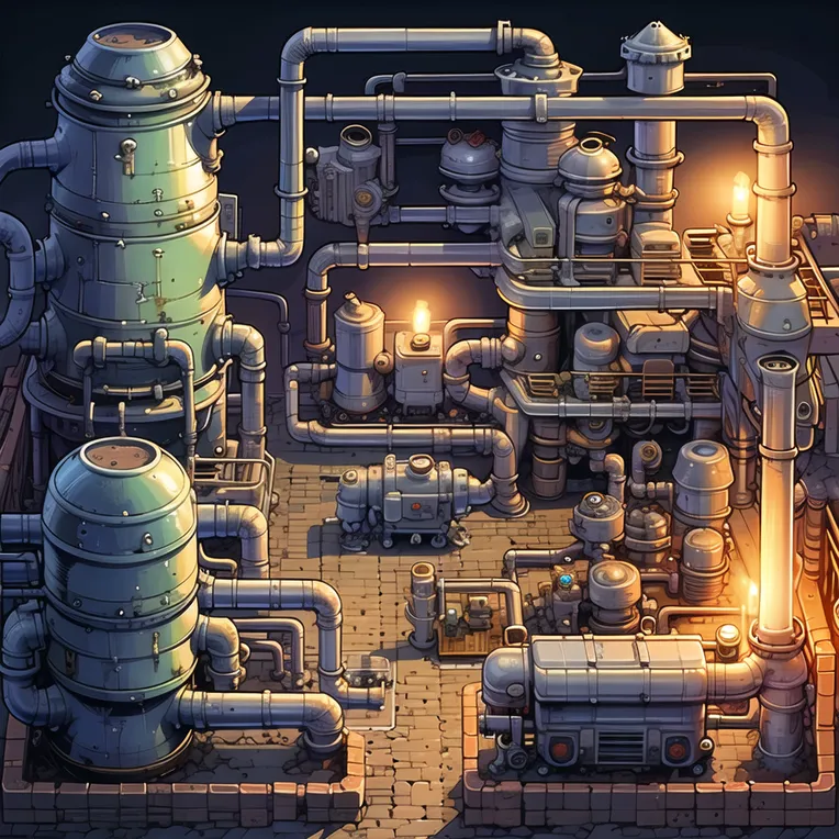 Industrial steampunk architecture-LoRA-flower_F_sH-Shakker