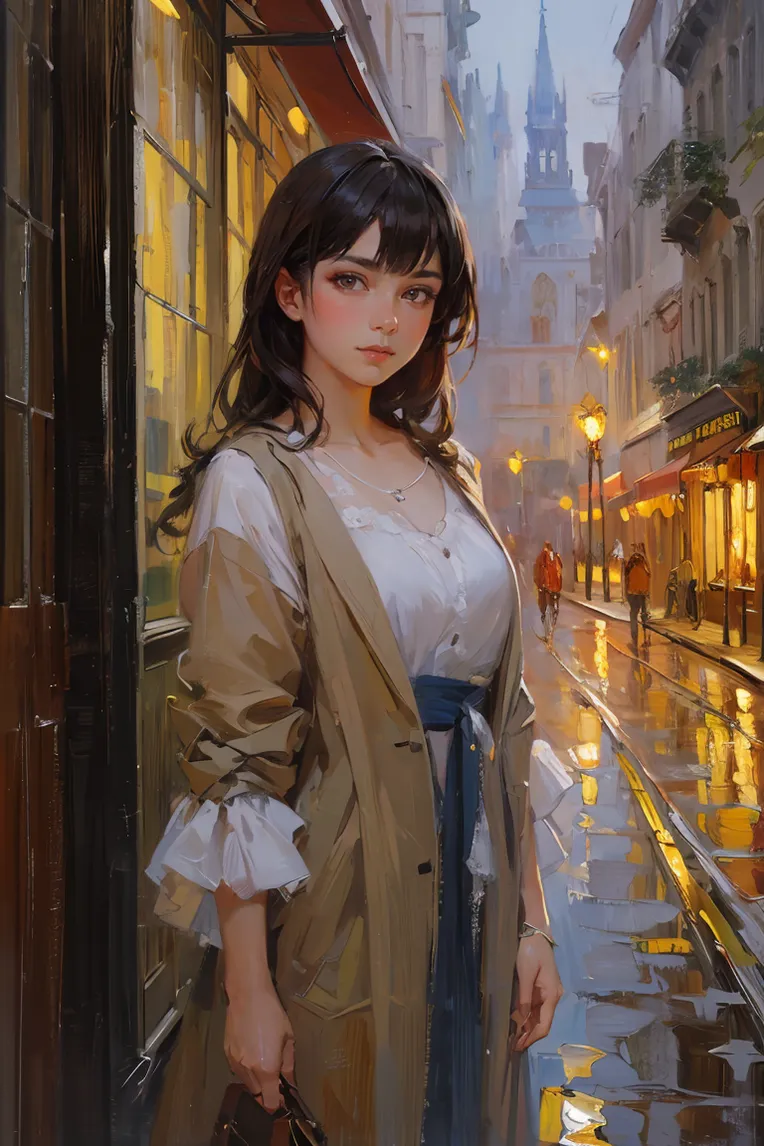Classic Painting,Traditional Painting Media,Girl,Checkpoint,SD 1.5
