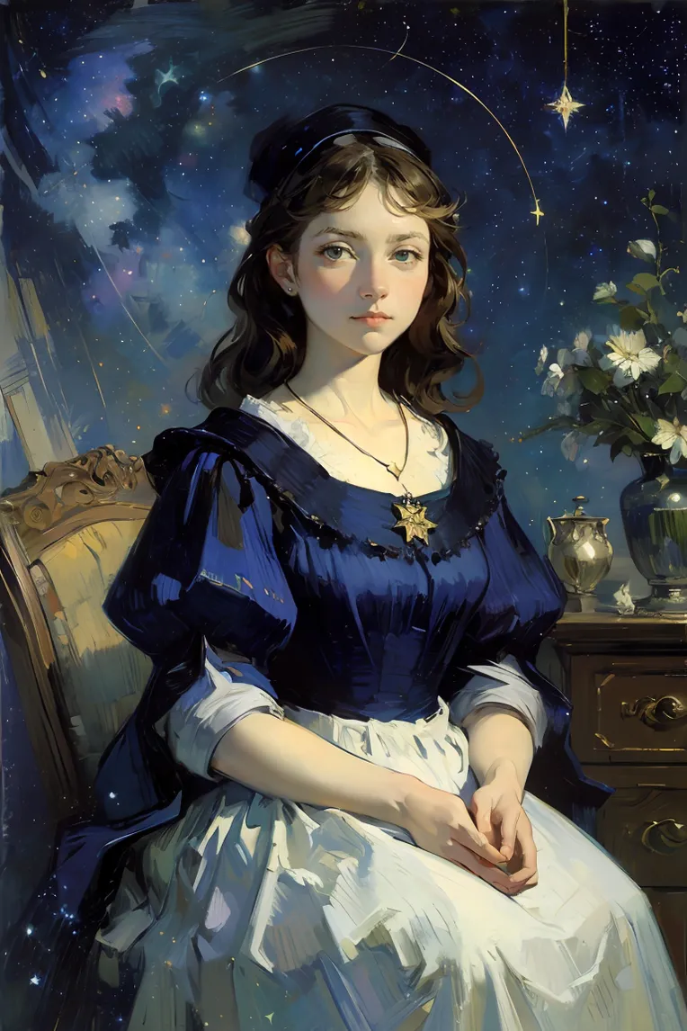 Classic Painting,Traditional Painting Media,Girl,Checkpoint,SD 1.5