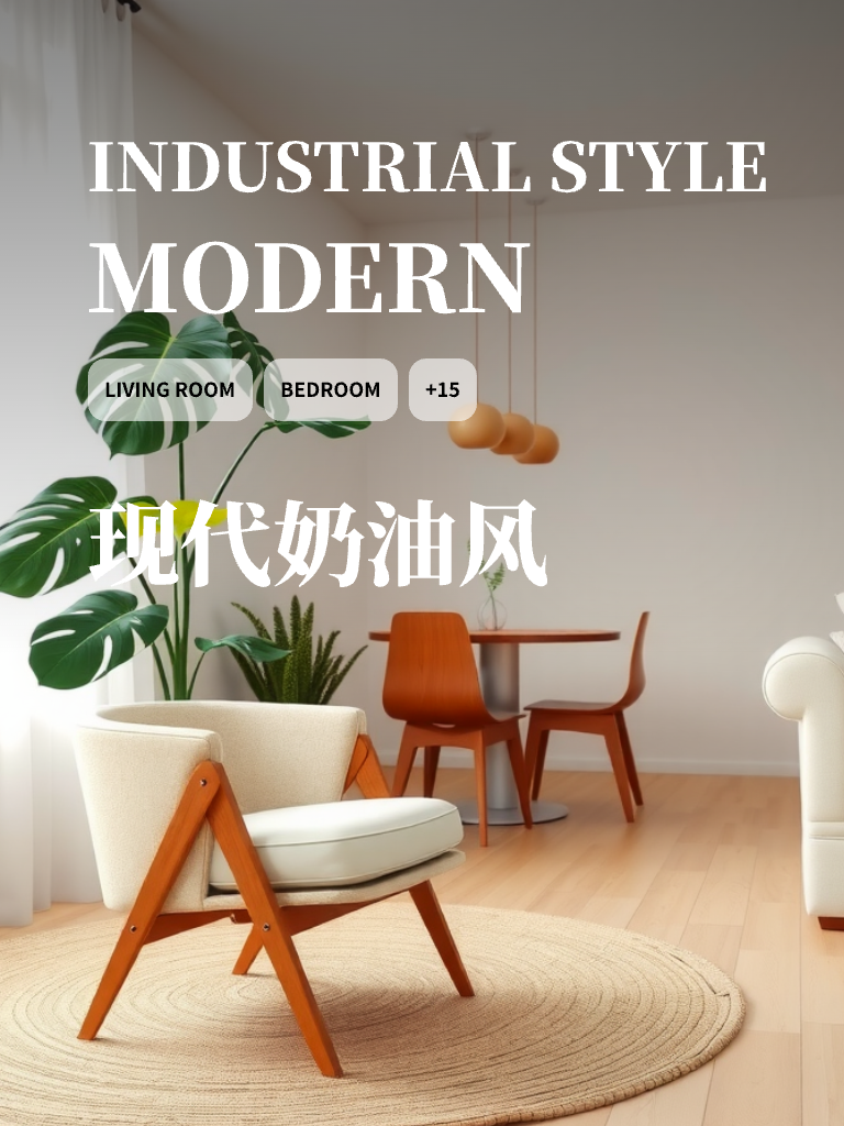 AI绘画-室内设计 装修风格-奶油家居 客厅_极致的软装风格-设计师李小小-AI绘图-LiblibAI