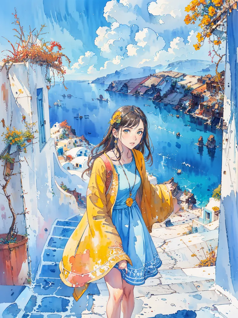 Hand-Drawn,Traditional Painting Media,Girl,LoRA,SD 1.5