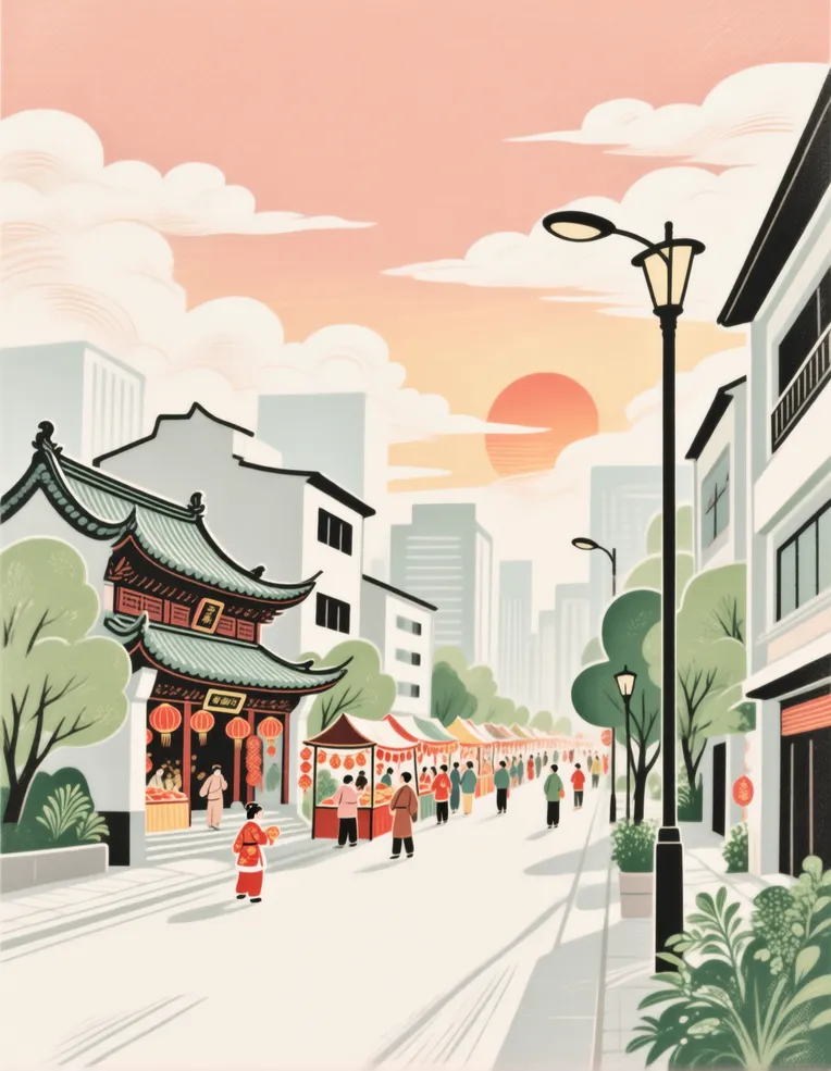 Digital Painting Media,Building,Style Boost,LoRA,