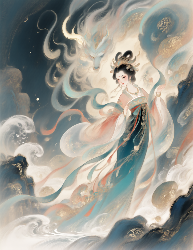 National style soft color illustration 国风柔和彩色插画