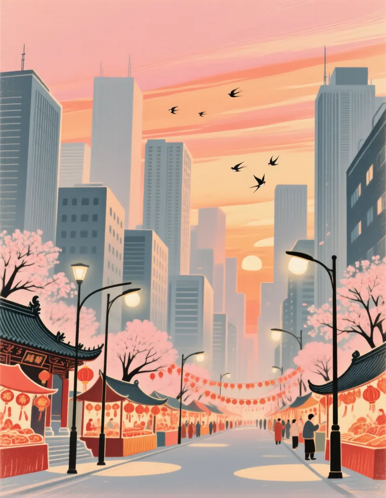Digital Painting Media,Building,Style Boost,LoRA,