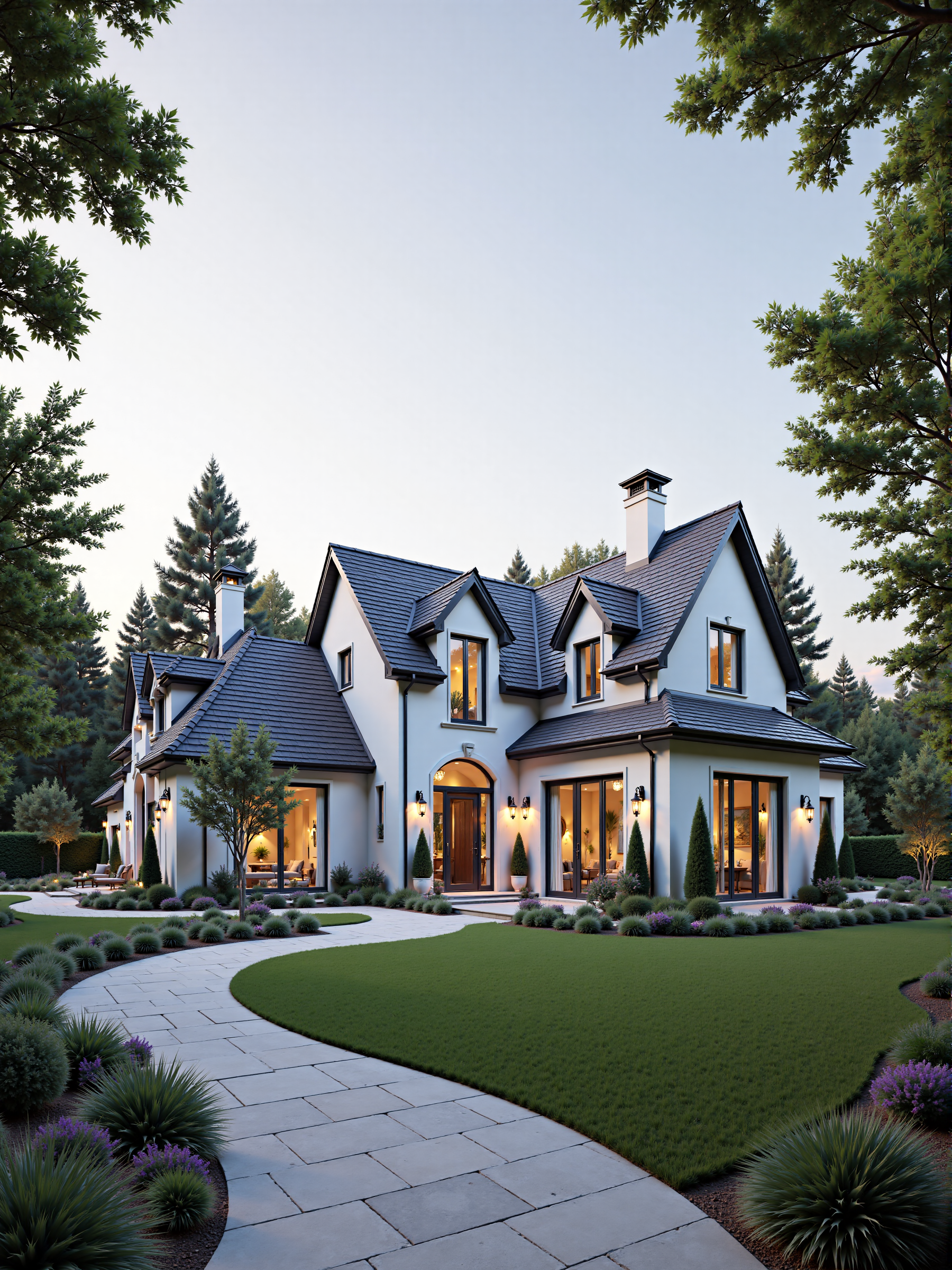 White wall gray tile rural house building White wall gray tile rural house building