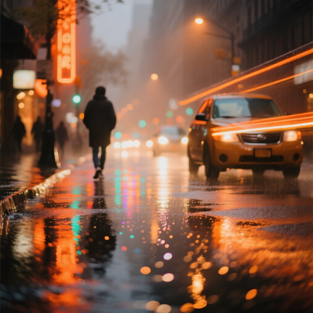 Warm-toned neon soft light / Cinematic texture image 暖调霓虹柔光/电影质感画面