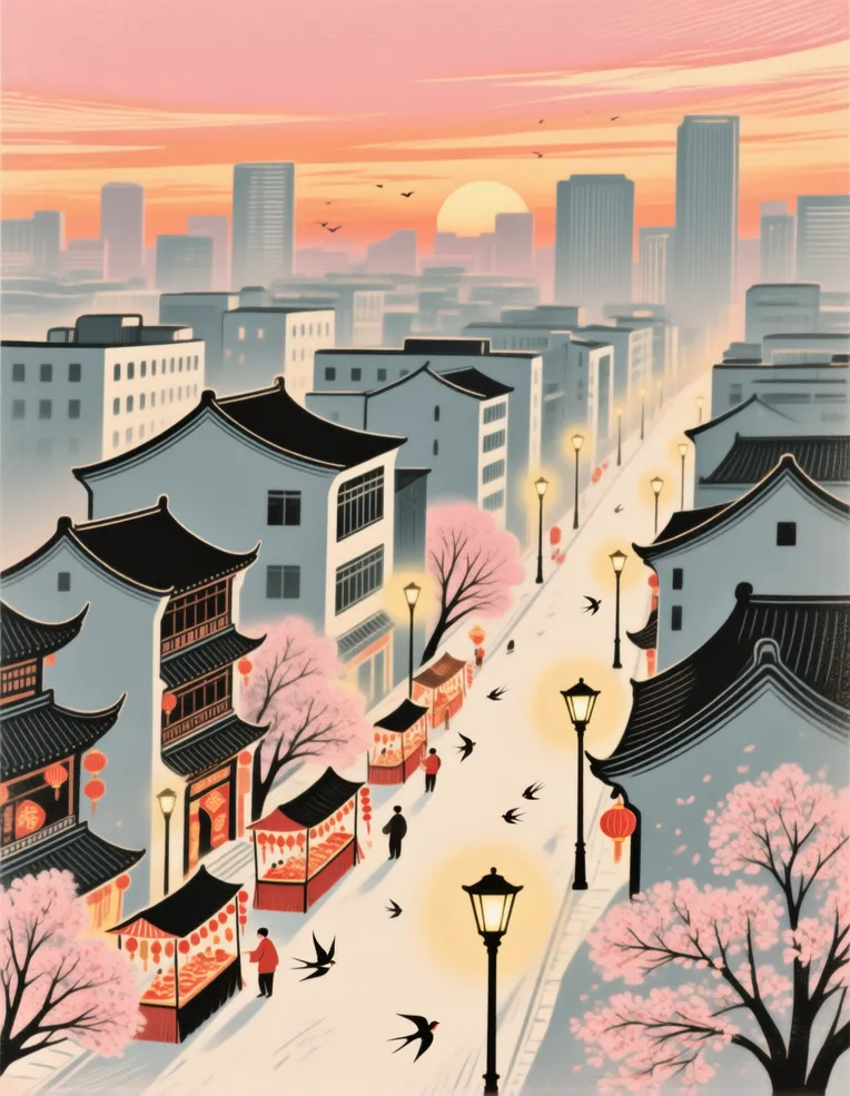 Digital Painting Media,Building,Style Boost,LoRA,