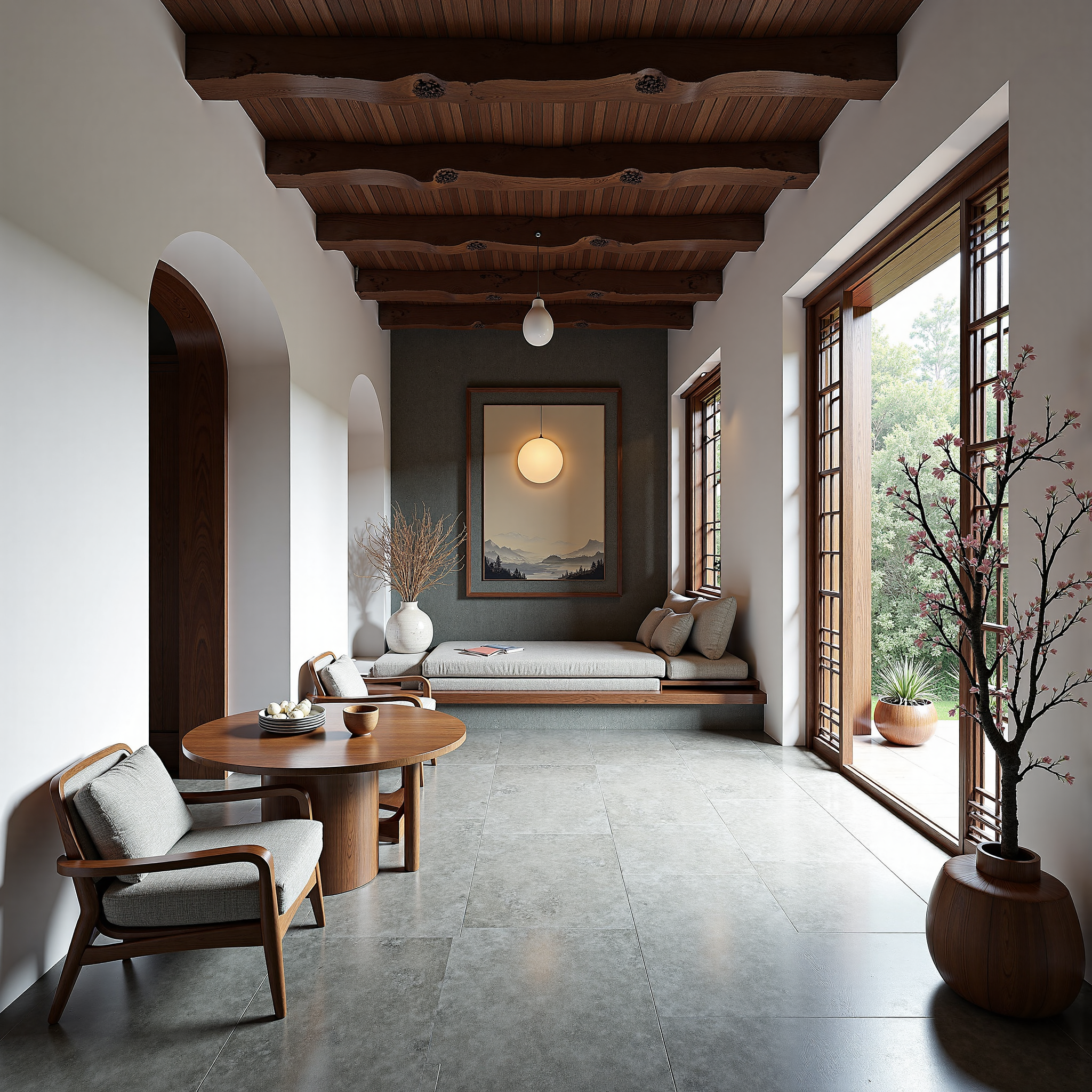   Modern Chinese design / Borrowing scenery into the room 现代中式设计/借景入室