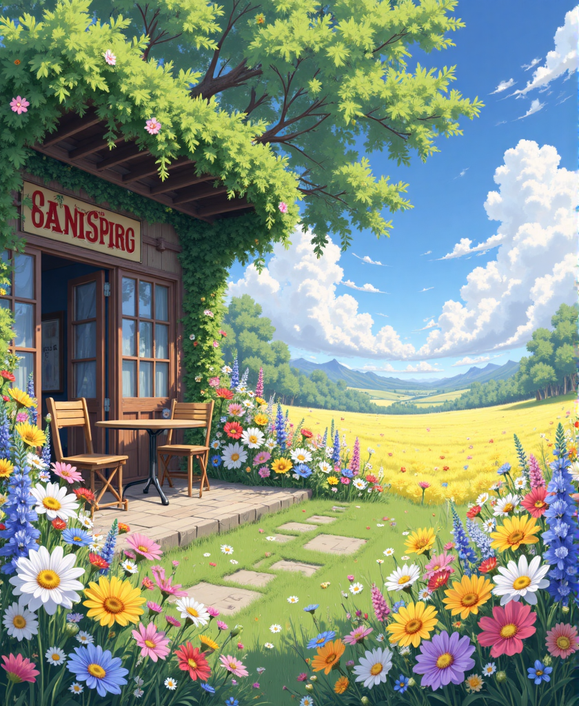 Digital anime style cafe 数字动漫风格咖啡馆