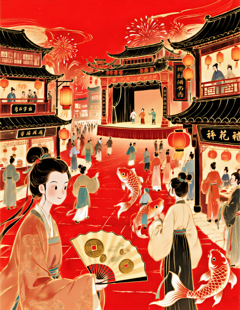   Modern Chinese style illustration texture 国风现代插画质感
