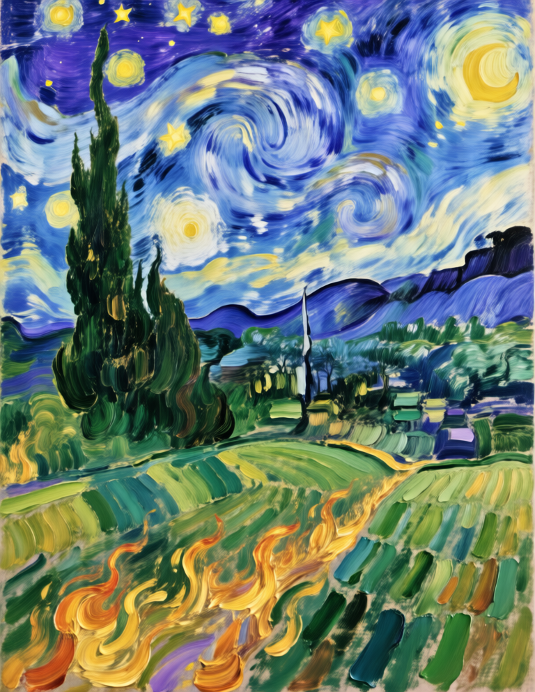 Van Gogh style art painting 梵高风格艺术画作