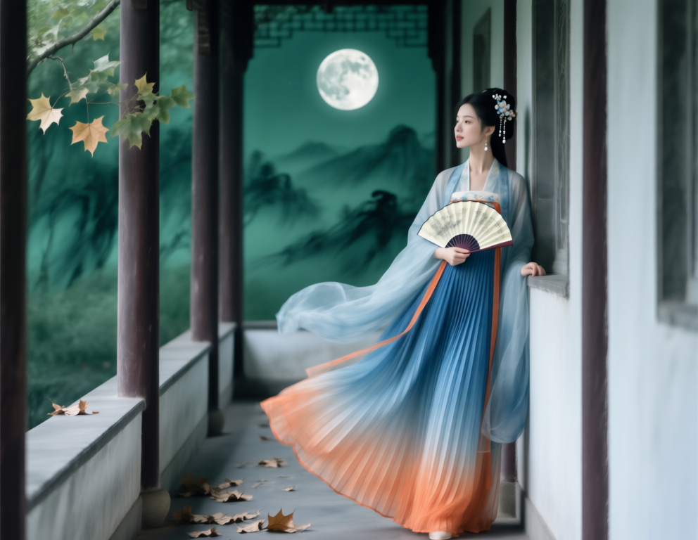 Classical national style Hanfu scene 古典国风汉服画面