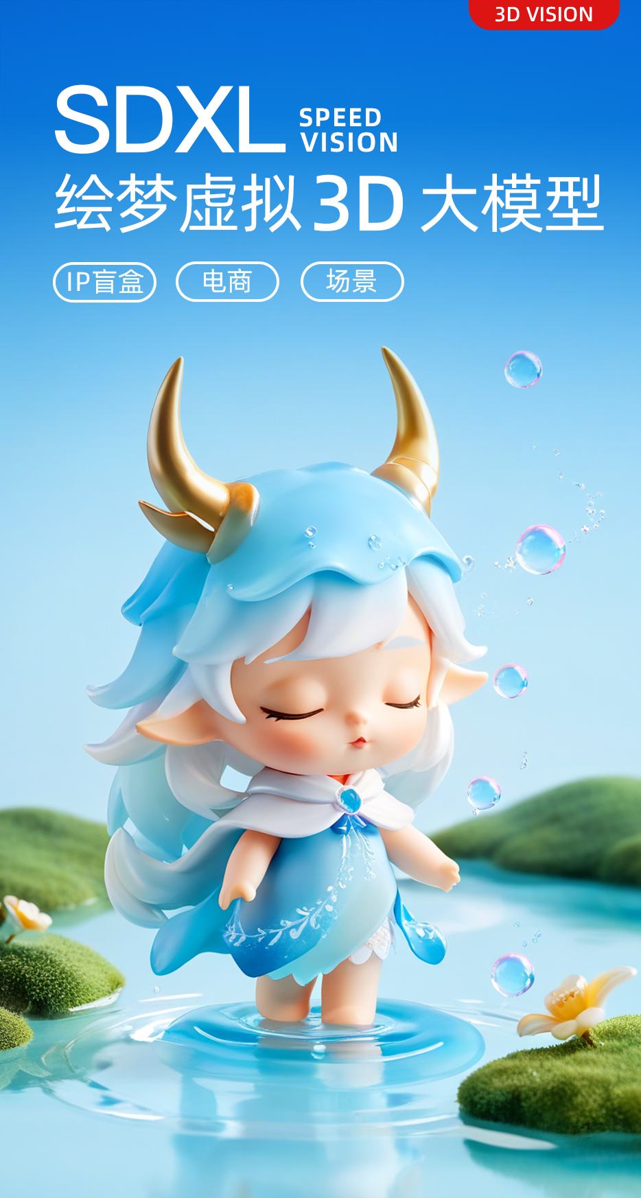 Dreamy Virtual 3D | E-commerce Scene KV Poster | Blind Box IP Material Products XL Dream Creation 3D Unlimited