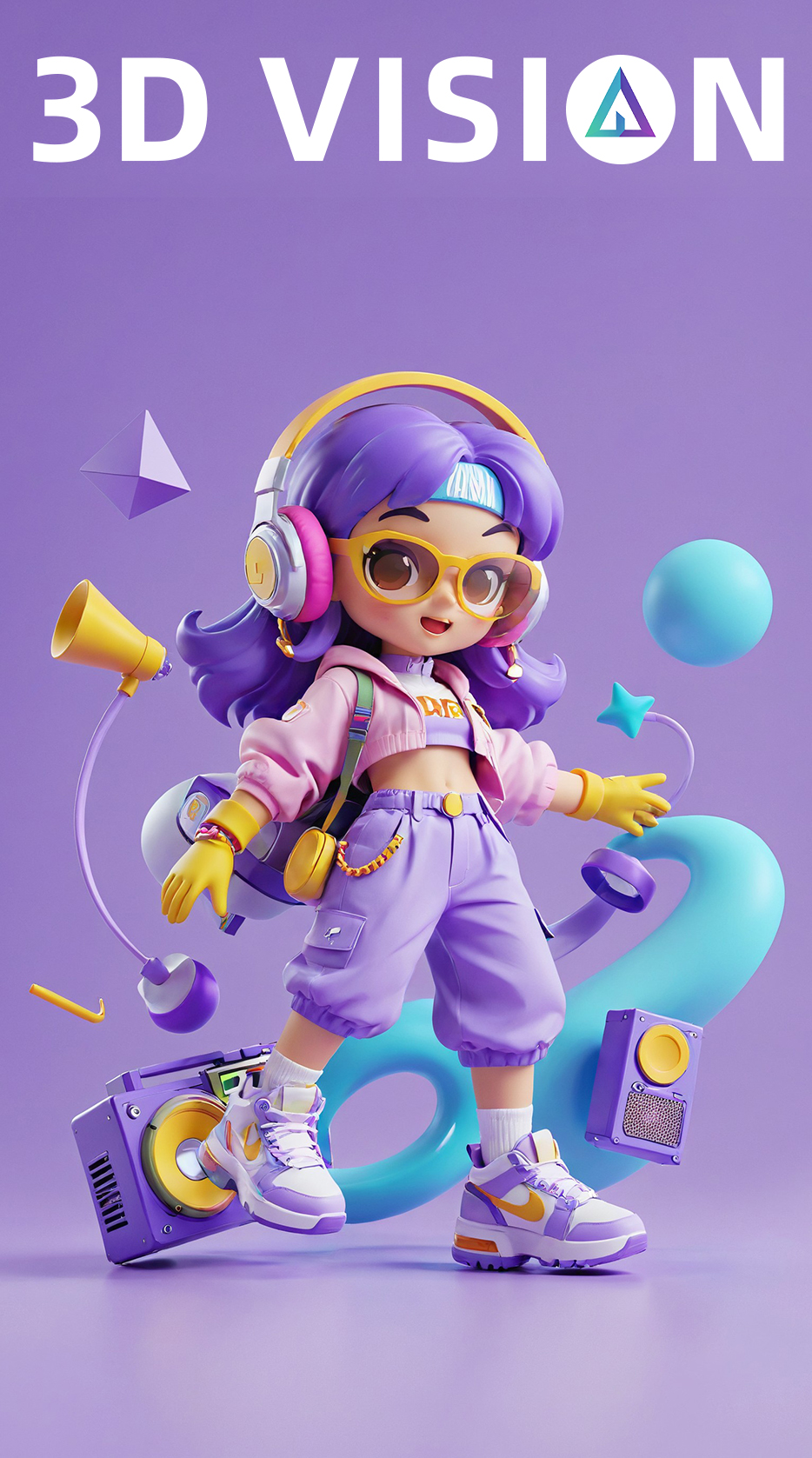 Dreamy Virtual 3D | E-commerce Scene KV Poster | Blind Box IP Material Products XL Painting Dream 3D_SDXL