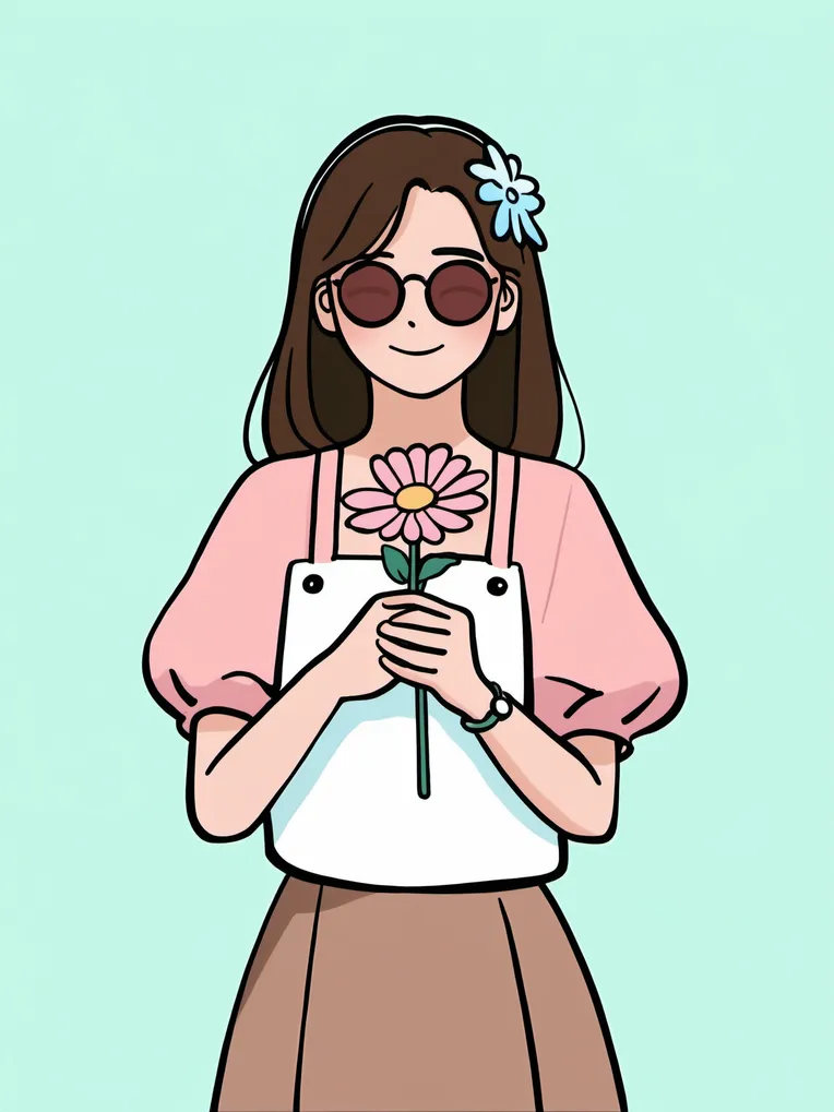 Flat,Flat Illustration,Girl,LoRA,SDXL