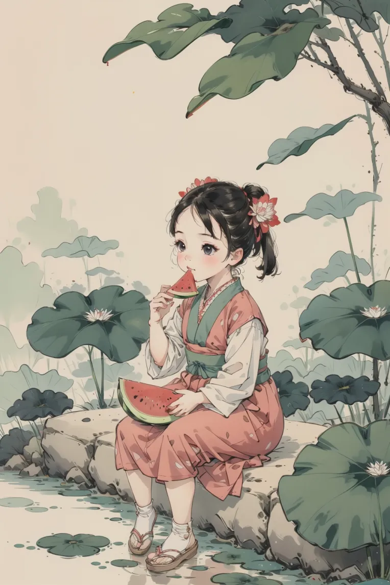 Chinese Style,Traditional Painting Media,Girl,LoRA,SD 1.5