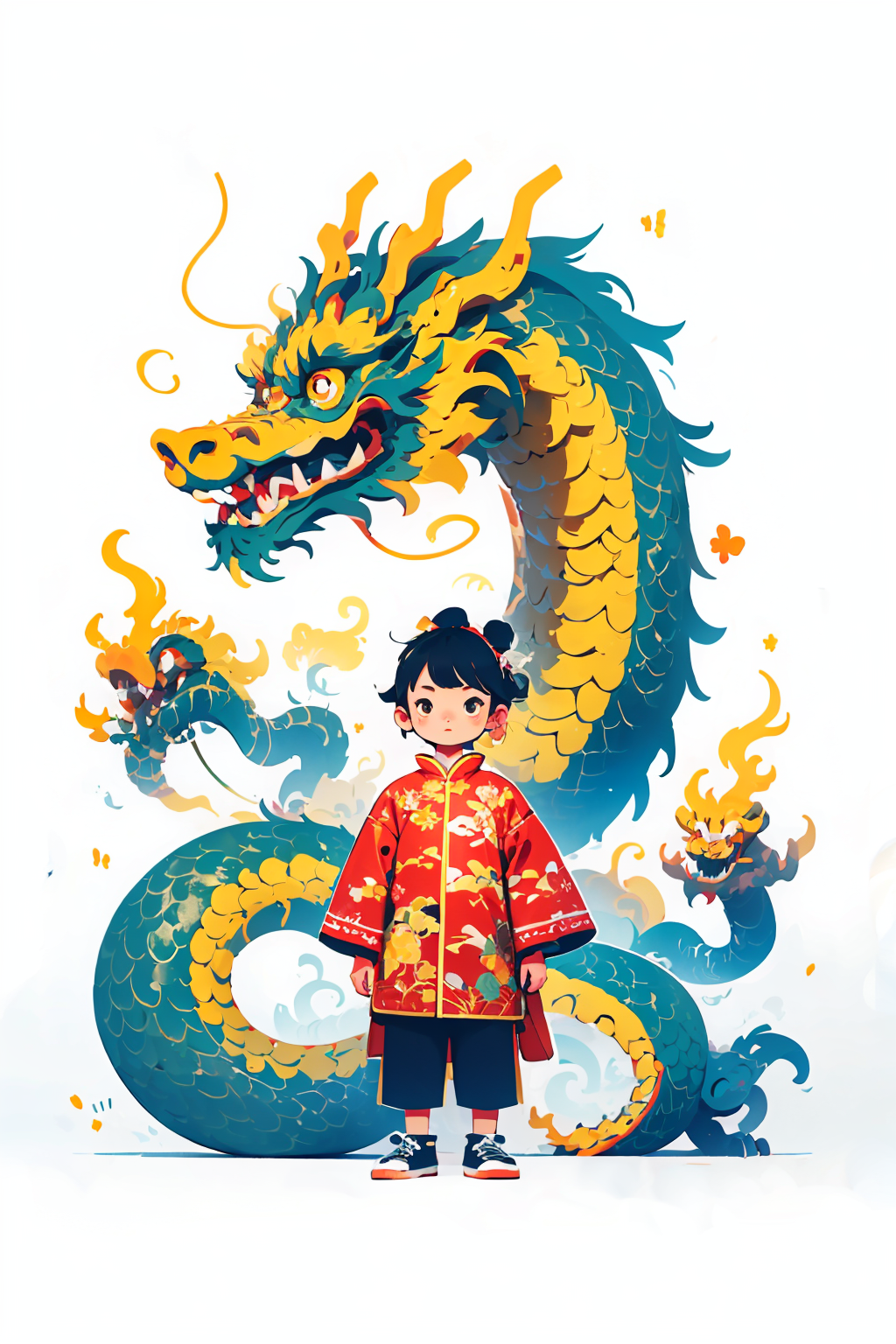 Muertu 1.5丨Year of the Dragon Poster Guochao Red Envelope Design Flat Print Style Illustration v1.0