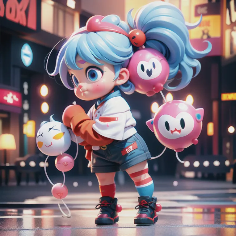 Cartoon style,Digital Painting Media,Girl,LoRA,SD 1.5