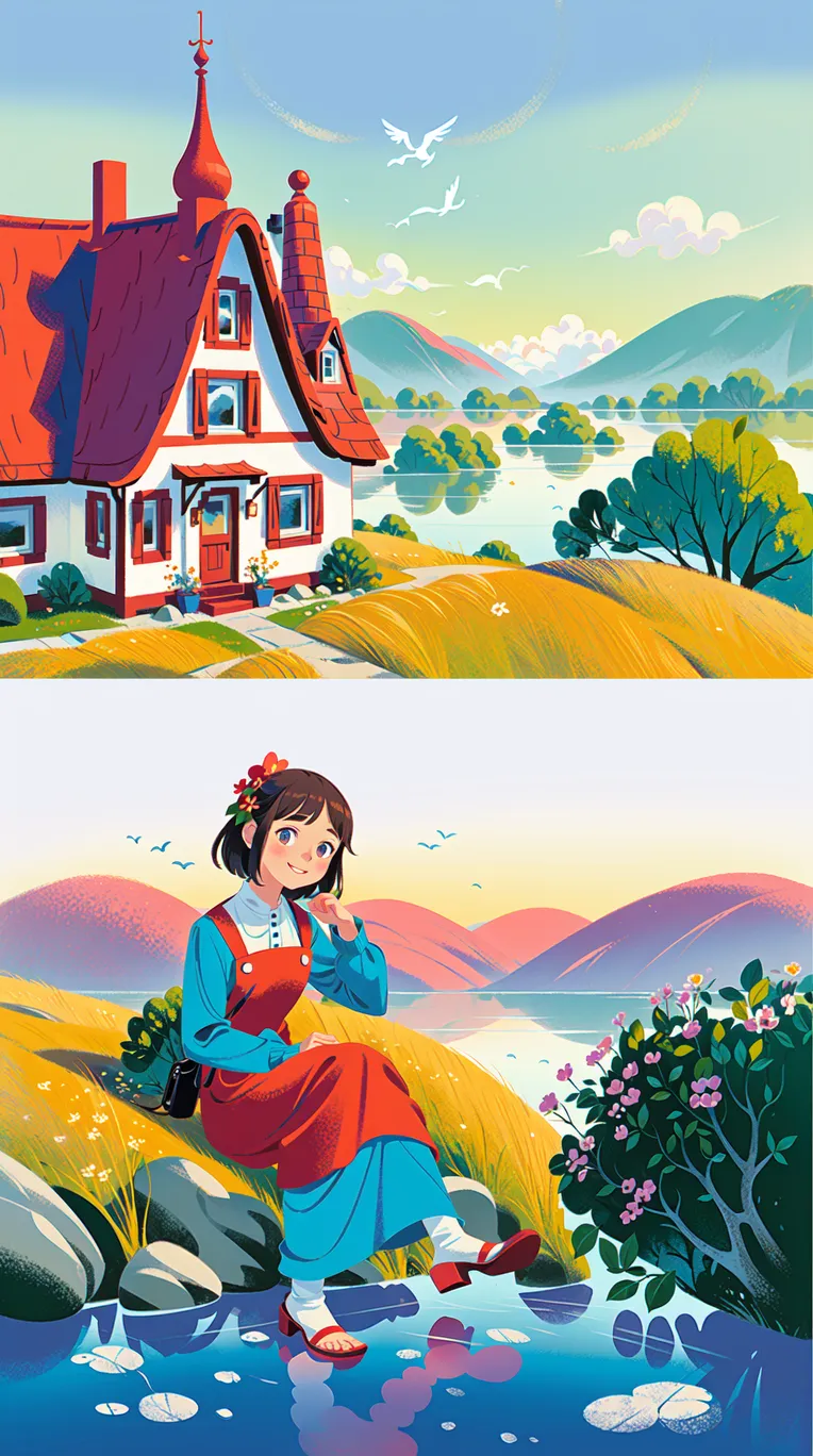 Hand-Drawn,Traditional Painting Media,Girl,LoRA,SD 1.5