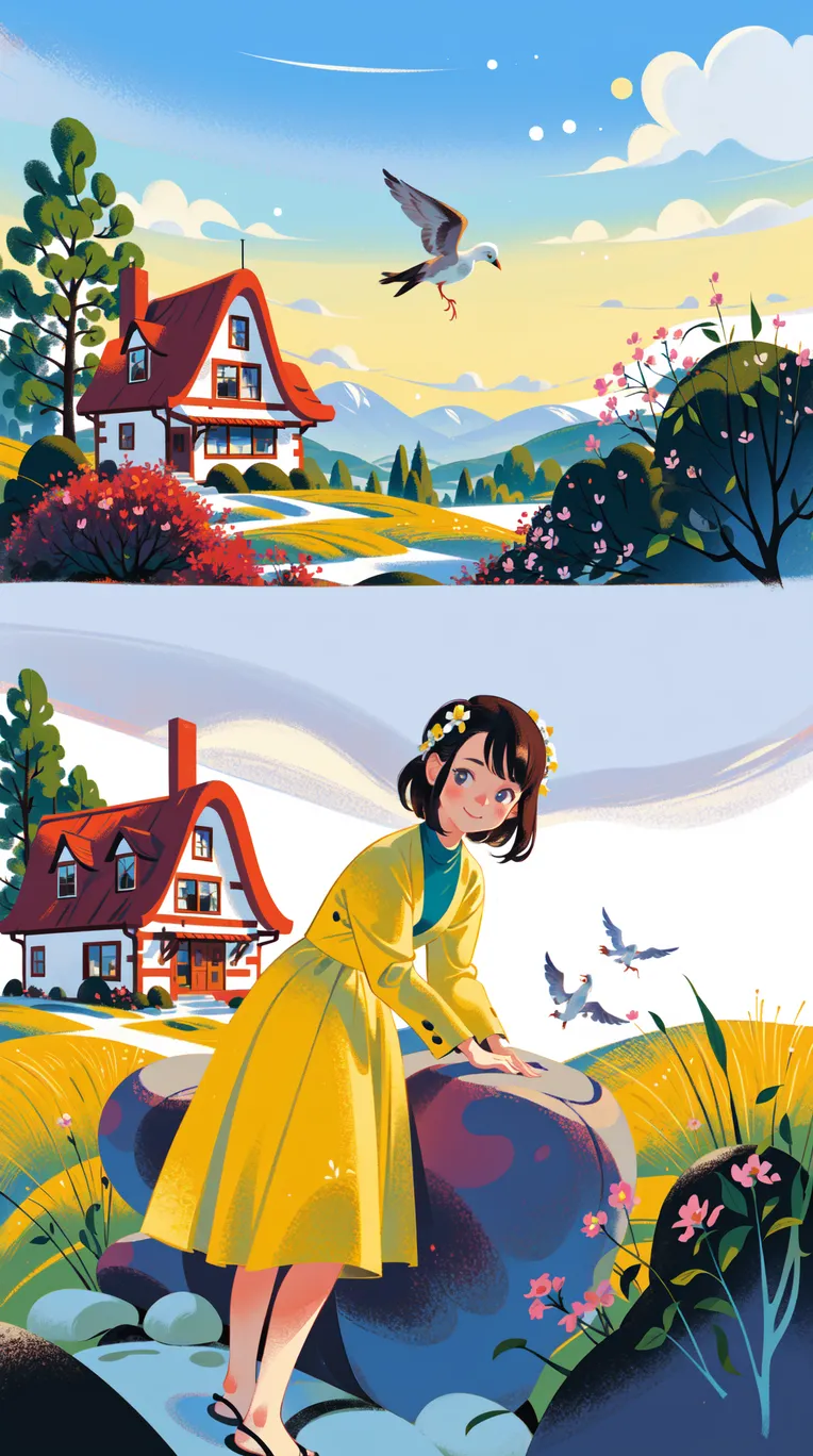 Hand-Drawn,Traditional Painting Media,Girl,LoRA,SD 1.5