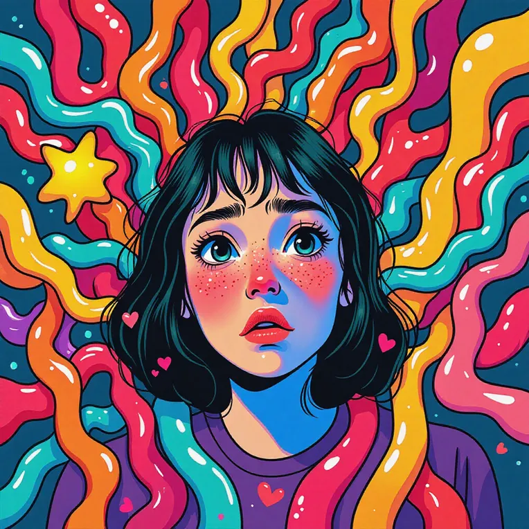 Flat Illustration,Girl,Object Enhance,LoRA,FLUX.1