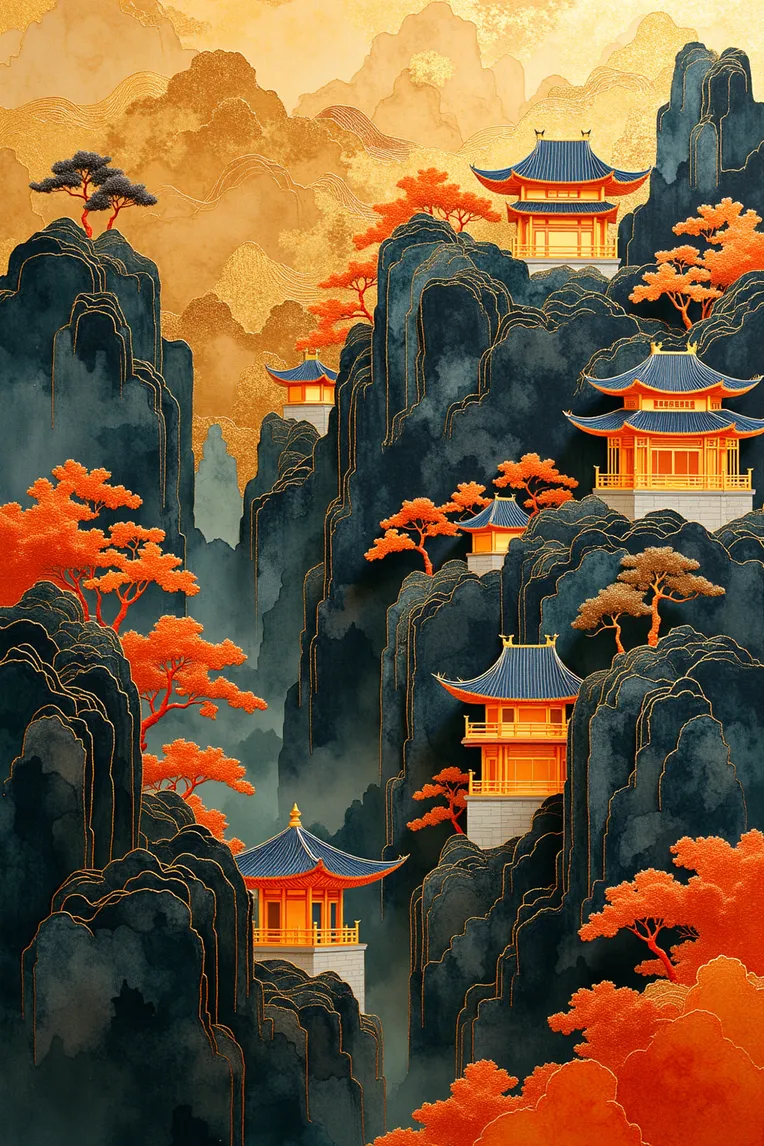Traditional Painting Media,Building,Style Boost,LoRA,FLUX.1