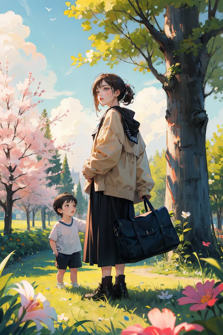 Hand-Drawn,Traditional Painting Media,Girl,LoRA,SD 1.5