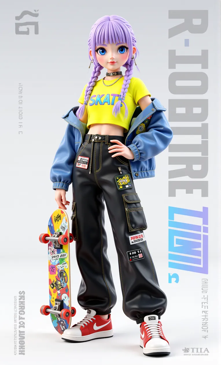 Cartoon style,Girl,Composition Control,LoRA,FLUX.1