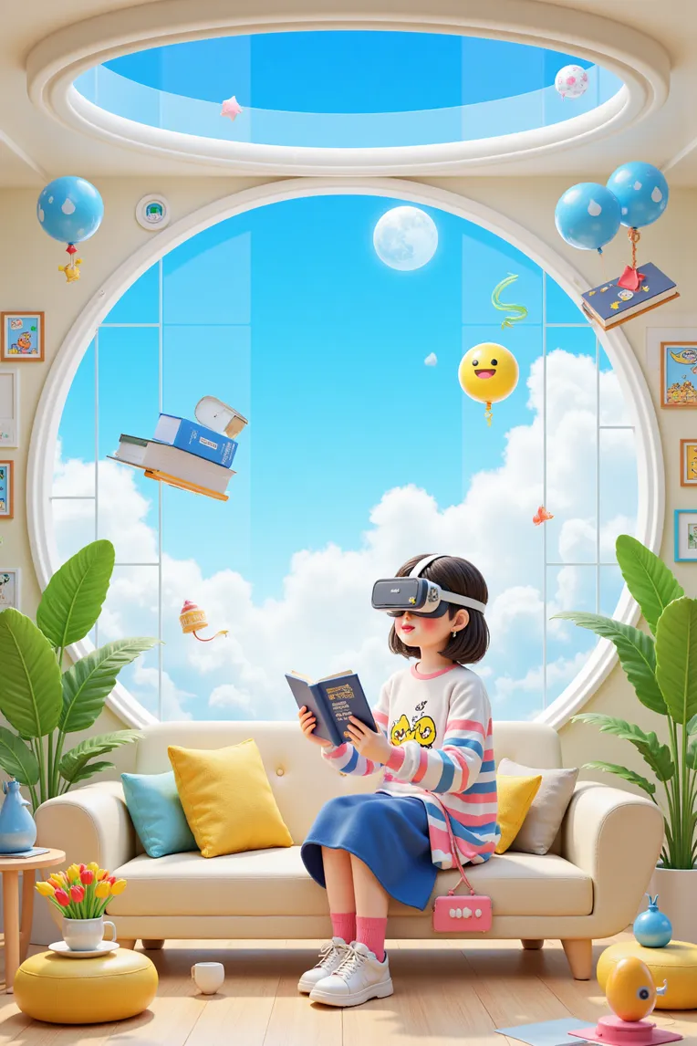 Cartoon style,Girl,Composition Control,LoRA,FLUX.1